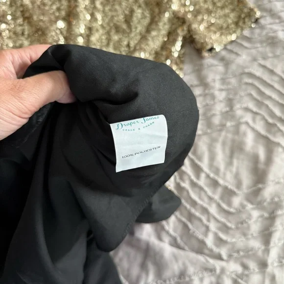 NWT Draper James Gold Sequin Short Sleeve Dress Size 10 - Picture 8 of 9